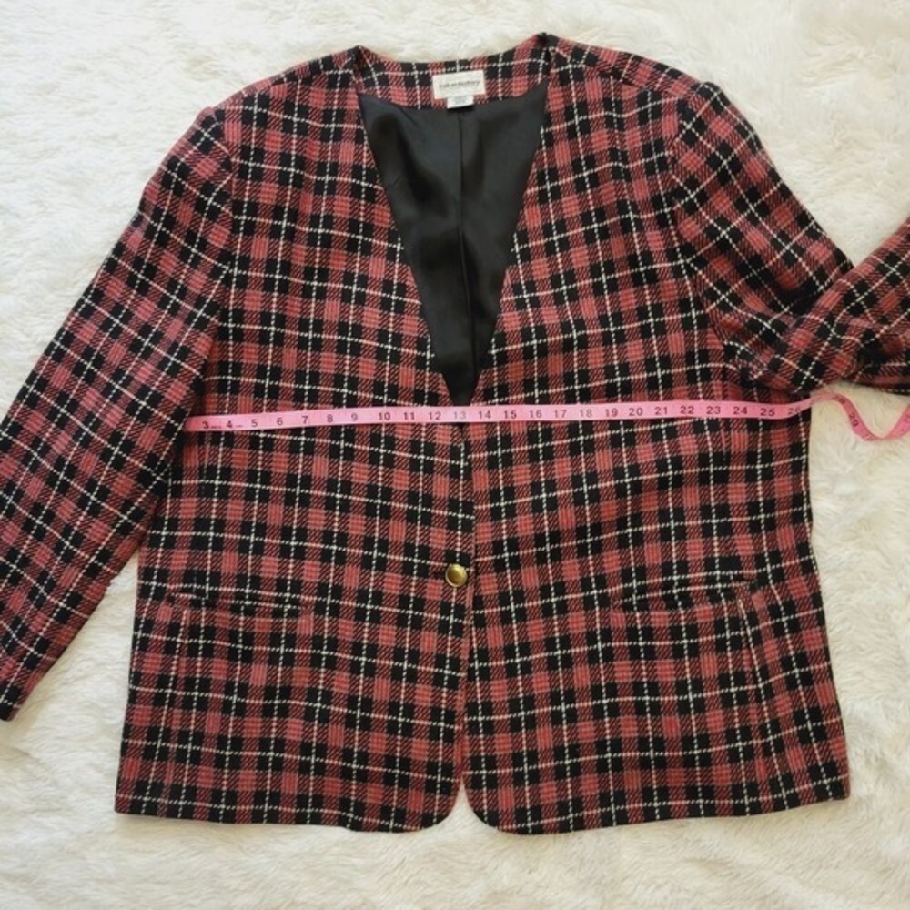 Plaid Wool Mix Blazer 24W - Picture 3 of 8